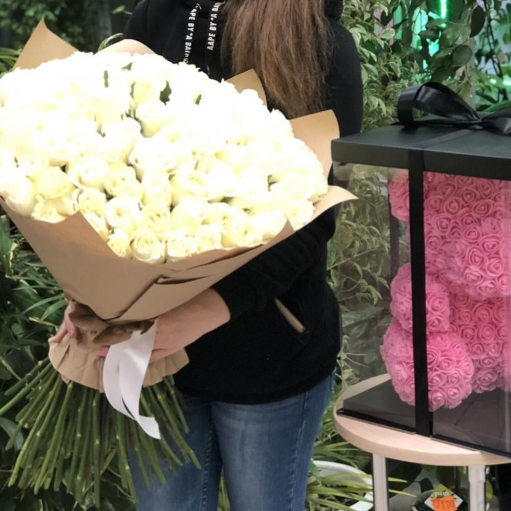 Букет из 101 свежей розы