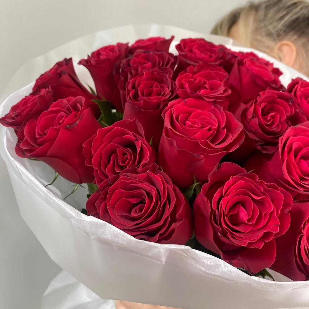 Моно букет Бордовая Роза 🌹
