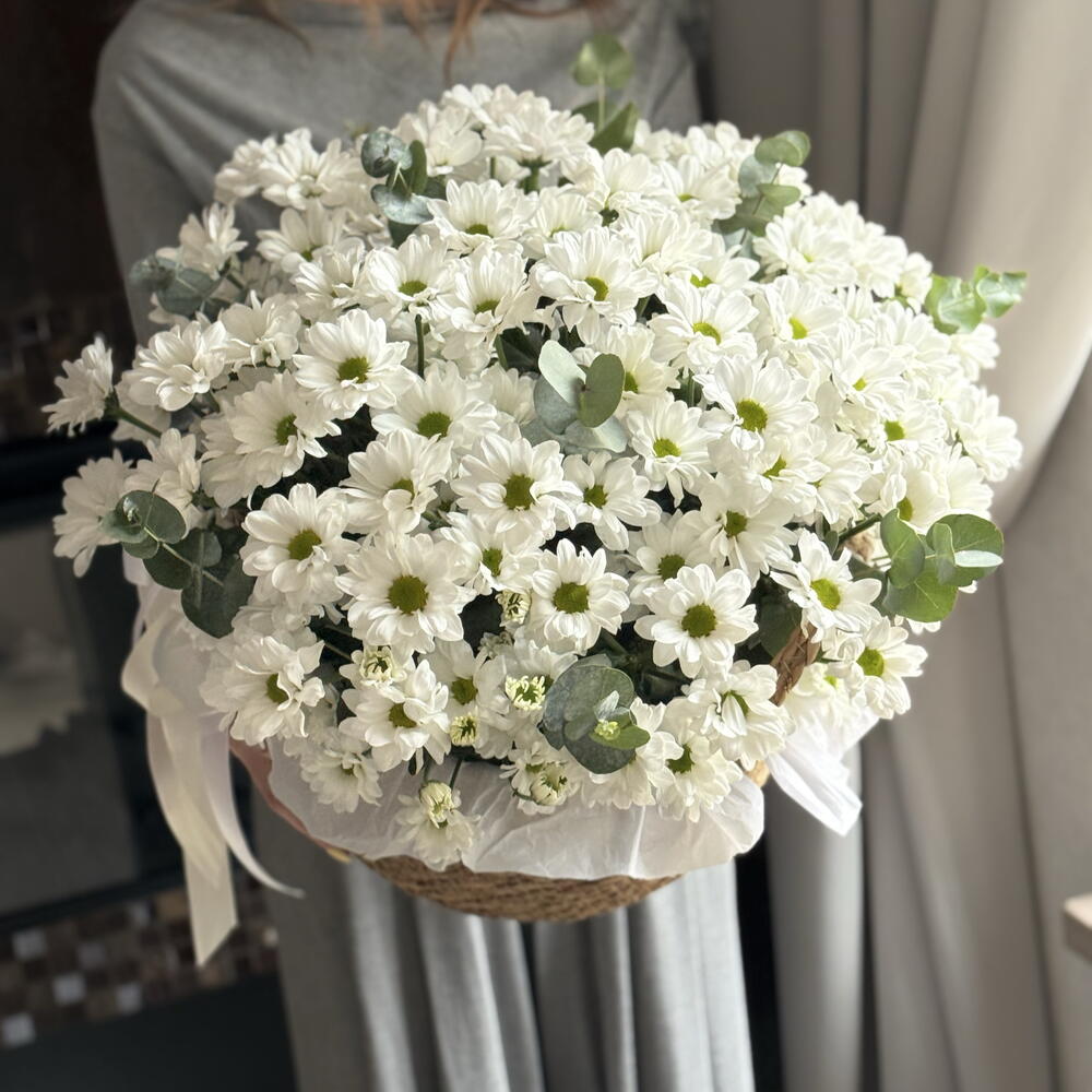 Корзина с ромашками