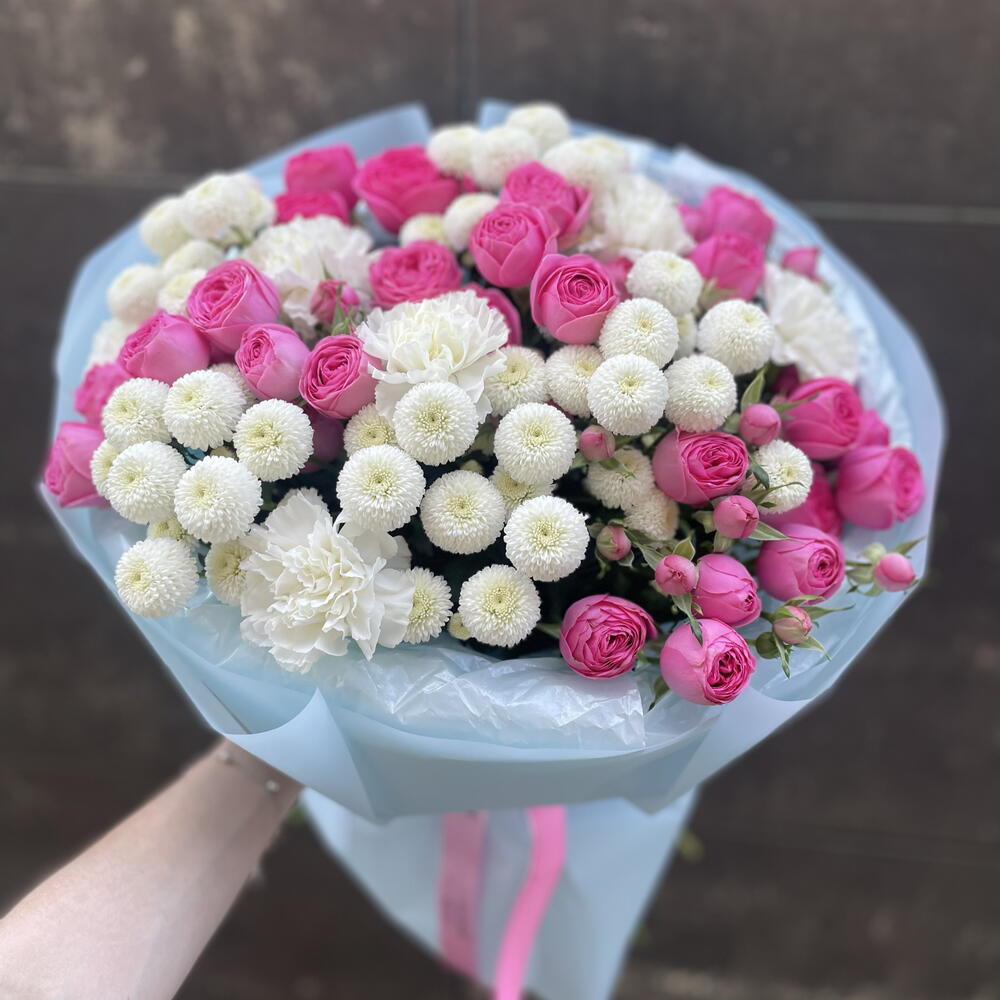 Букет Жизель бело-розовый