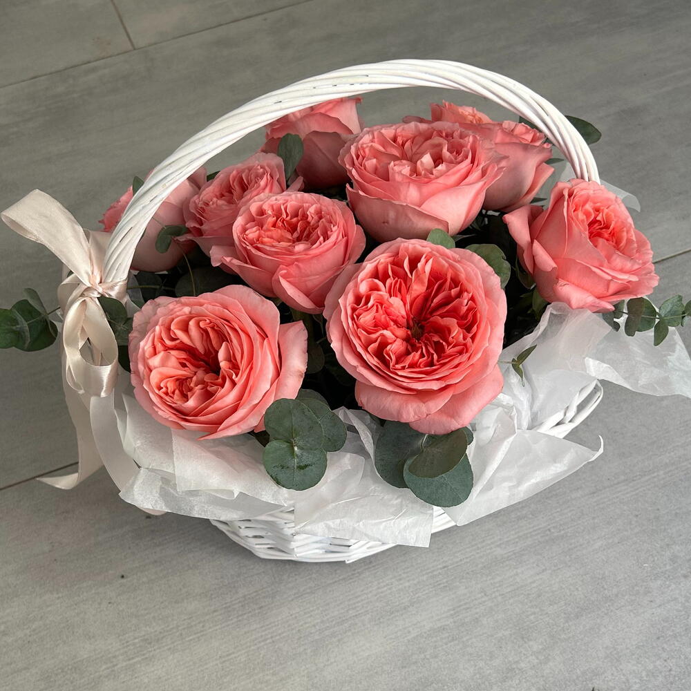 Корзина из 9 роз Пинк Экспрешн