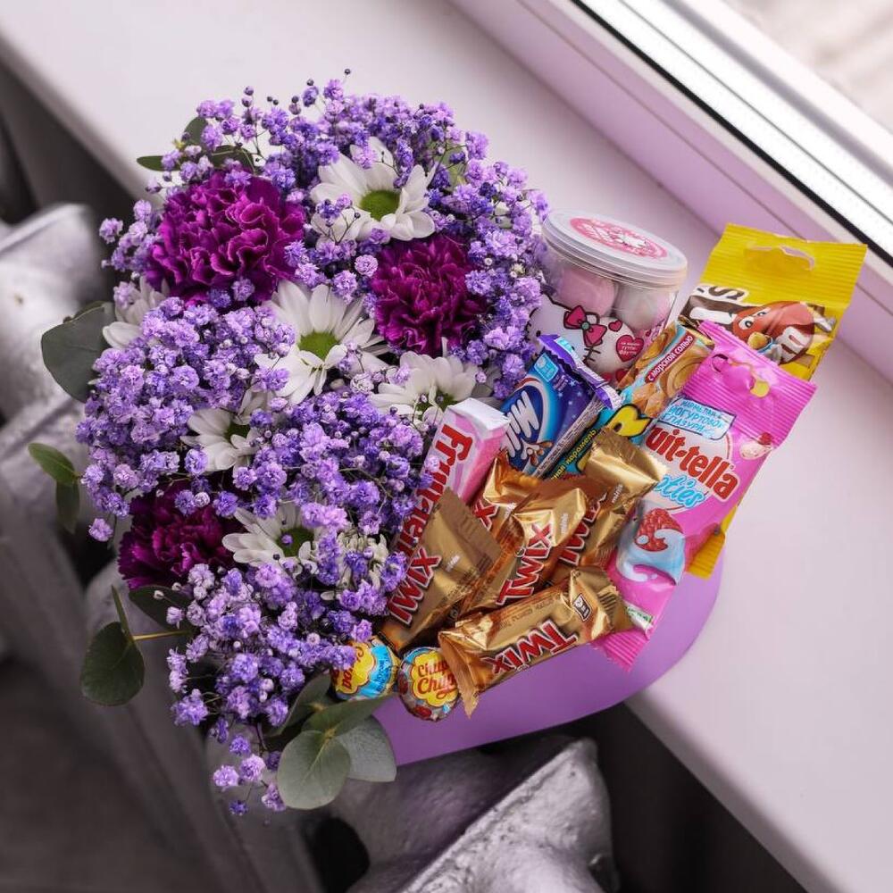 Flowers in a candy box