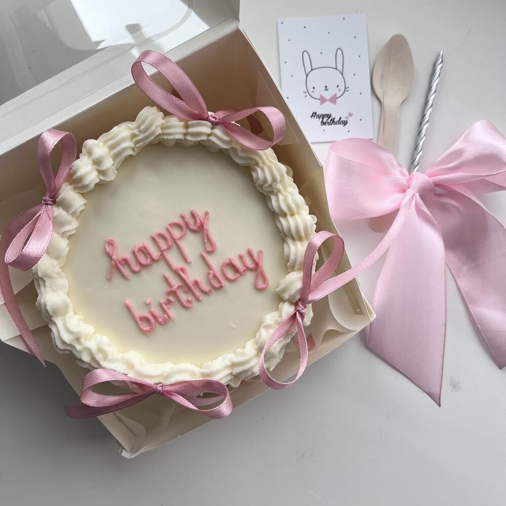 Бенто торт с бантиками happy birthday
