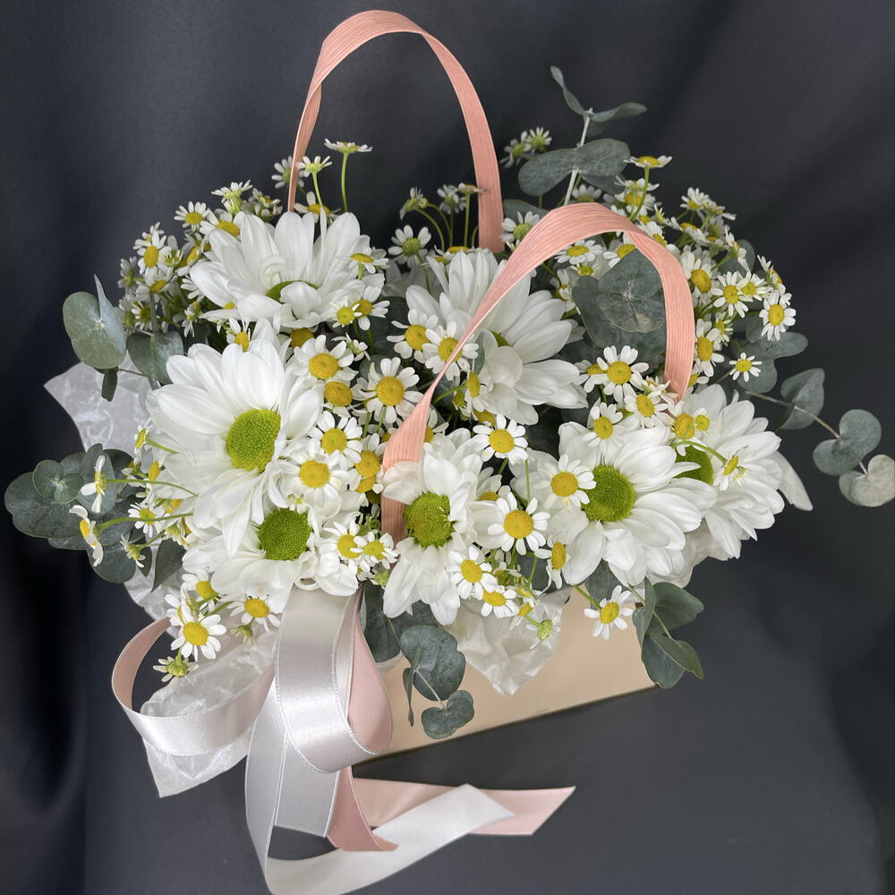 🌸Акция🌸 Сумочка с ромашками и эвкалиптом «Ромашки» (ромашковая хризантема )