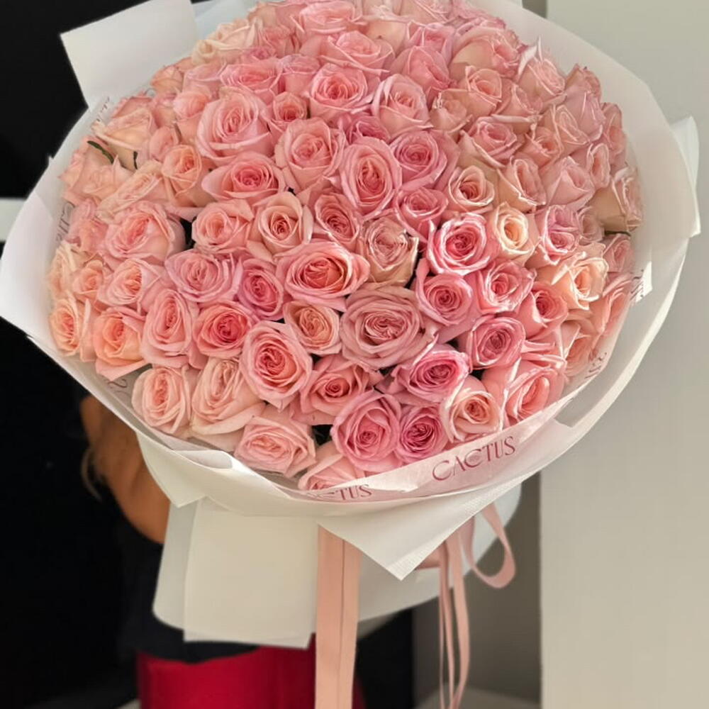 Букет 101 розовая роза, чтобы покорить Ее сердце 💗