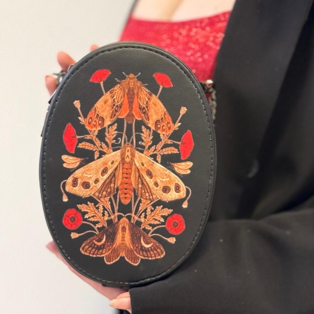 АРТ сумка - GOTHIC BUTTERFLY / кросс - боди / клатч / оригинальный подарок подруге / маме / сотруднице