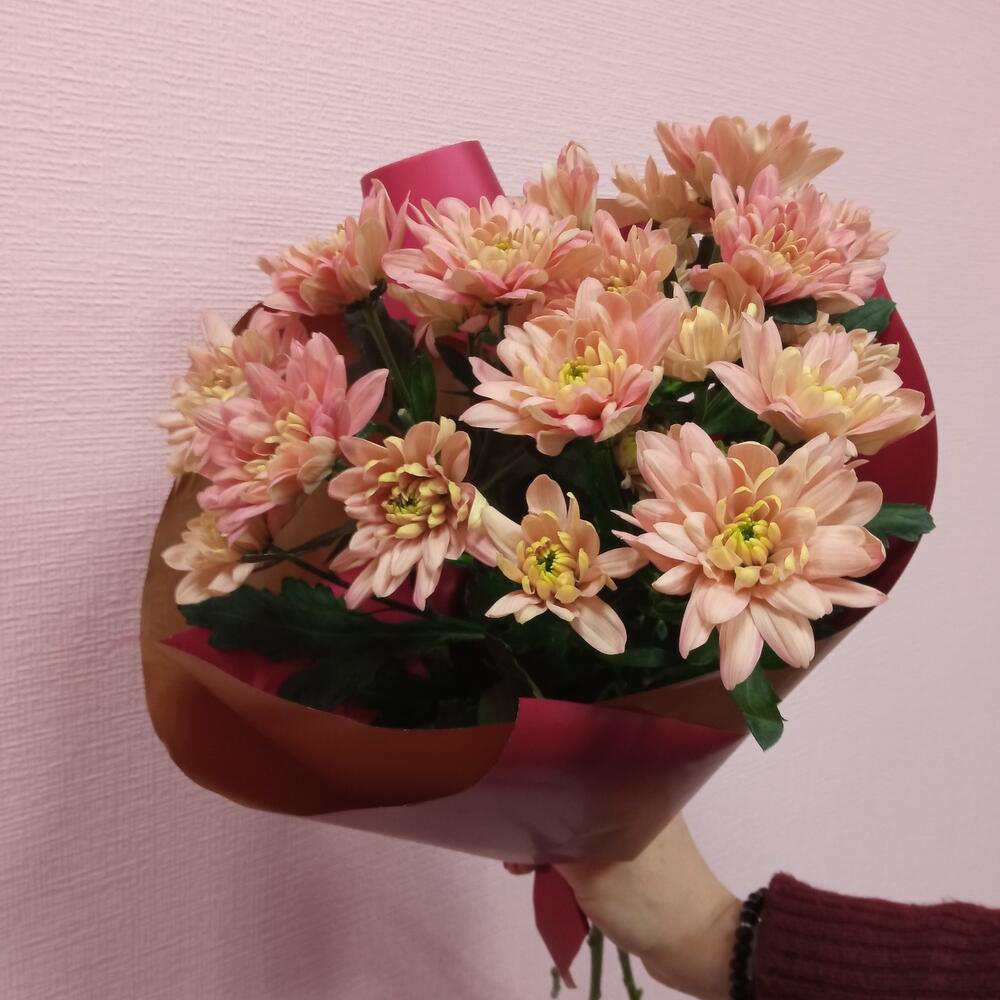 Хризантема кустовая в дизайнерской упаковке
