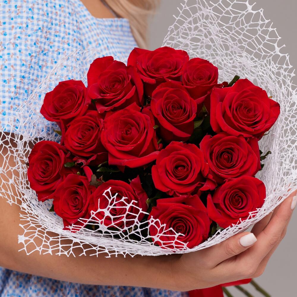 15 красных роз Premium