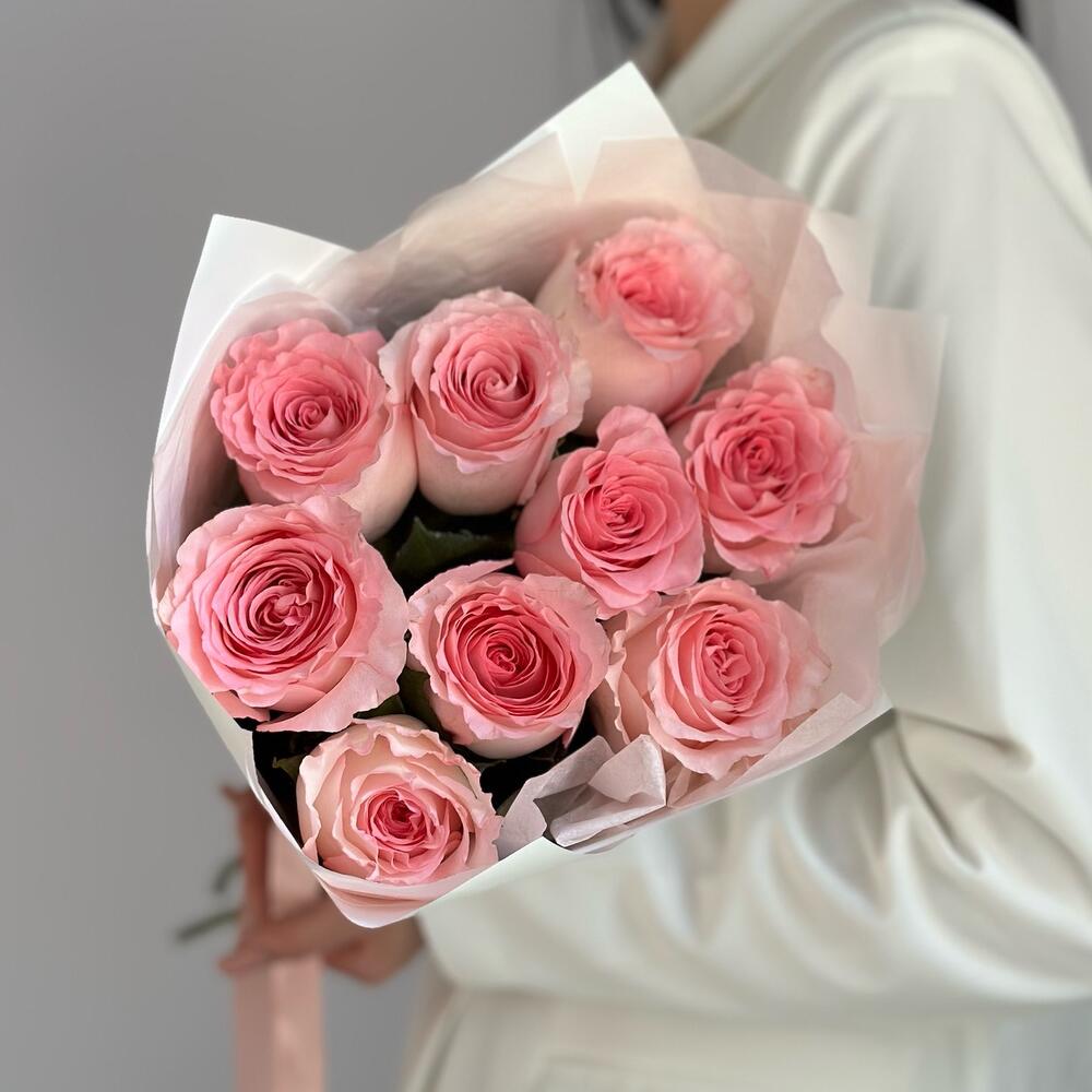 💘Букет из 9 розовых роз Эквадор