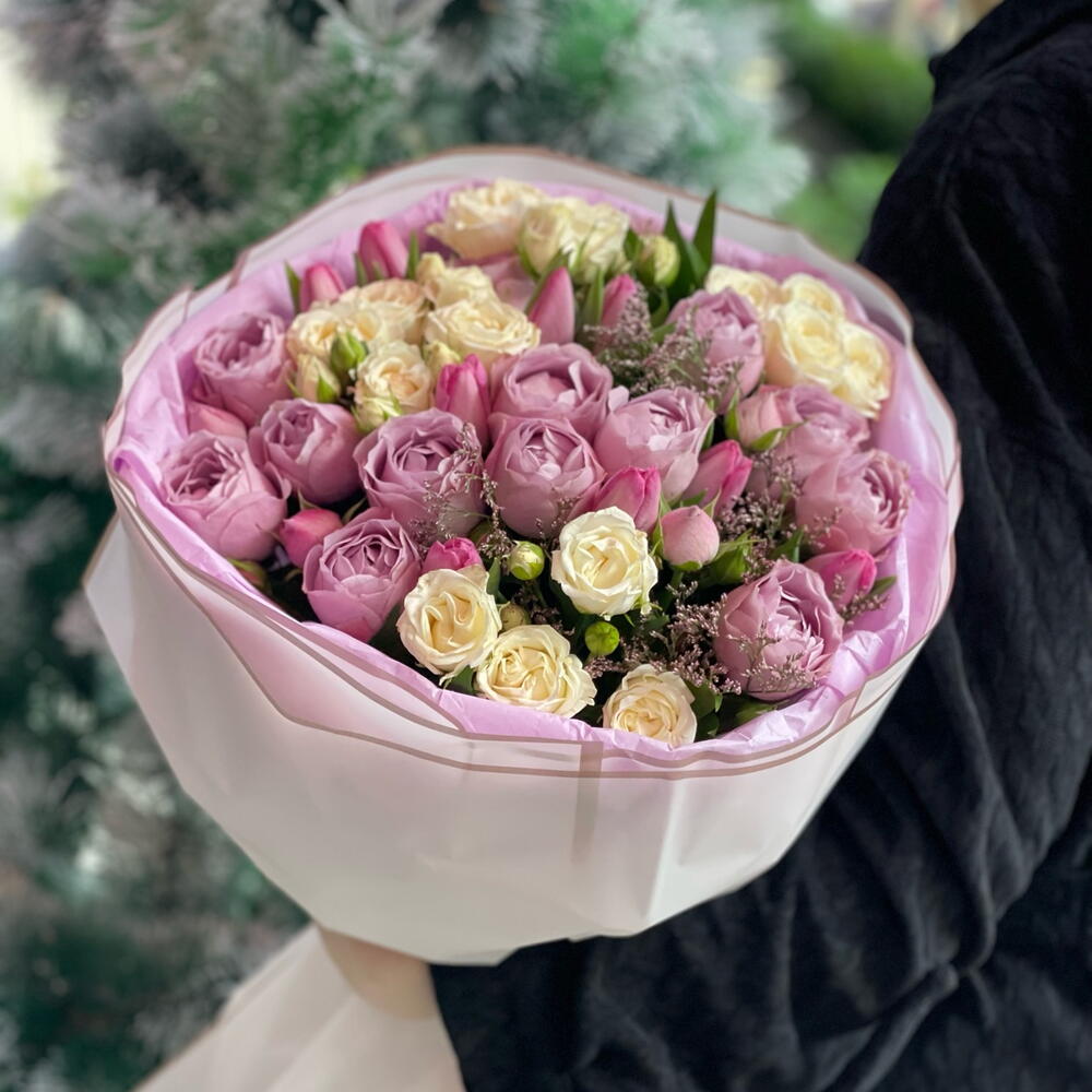 Букет круглый фиолетовая 💜
