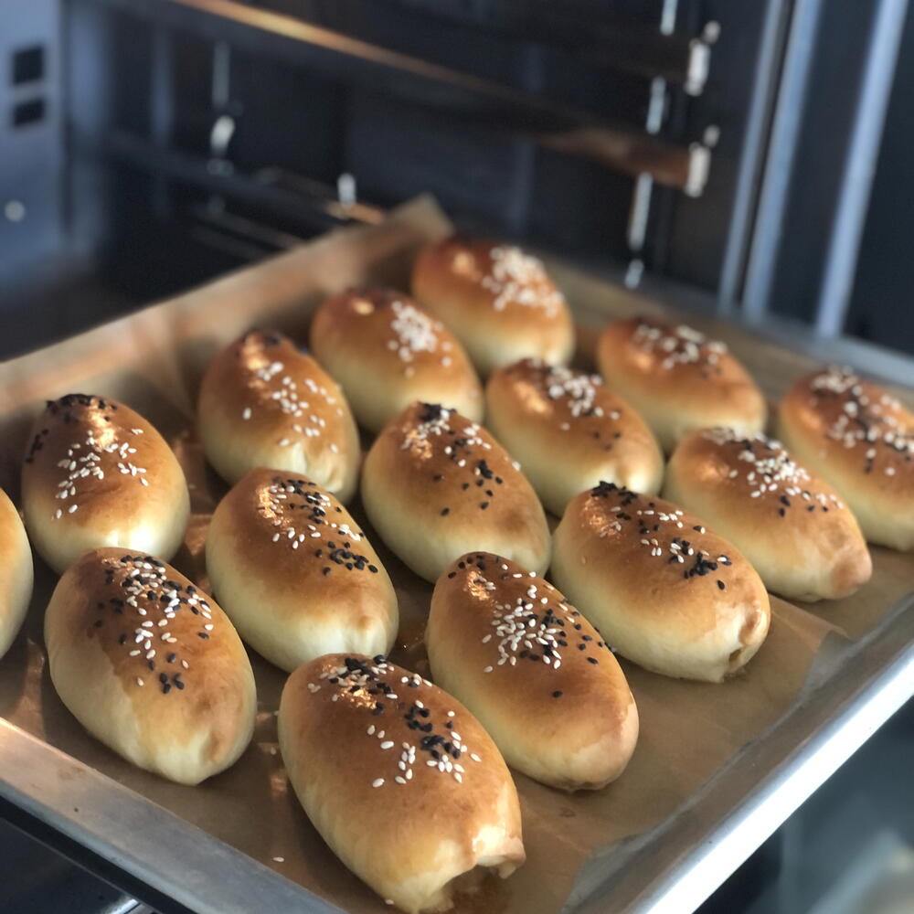 Пирожки с яйцом, луком, рисом и грибами 15 штук