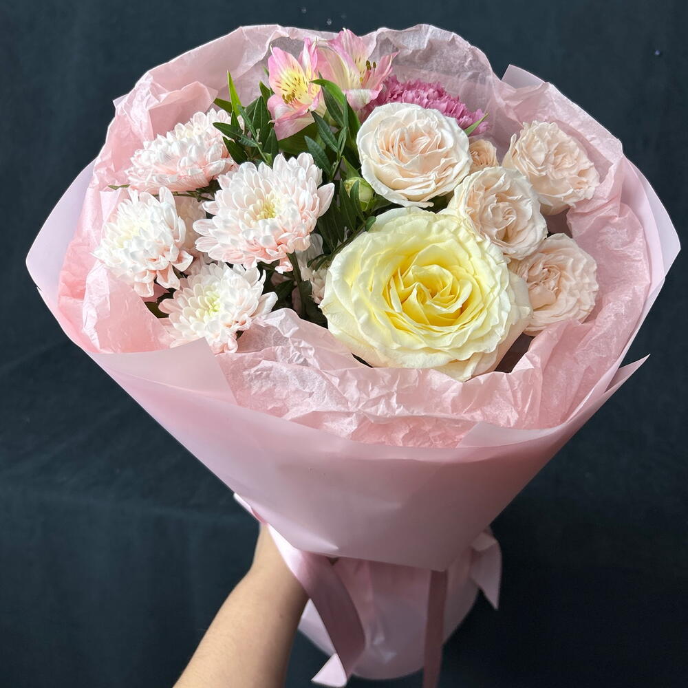 Авторский букет с пионовидной розой 💕