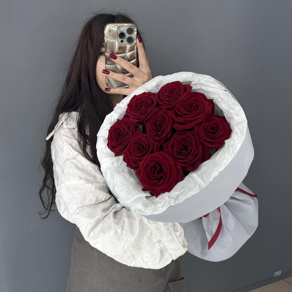 Монобукет🌹 из красной розы Ред Наоми