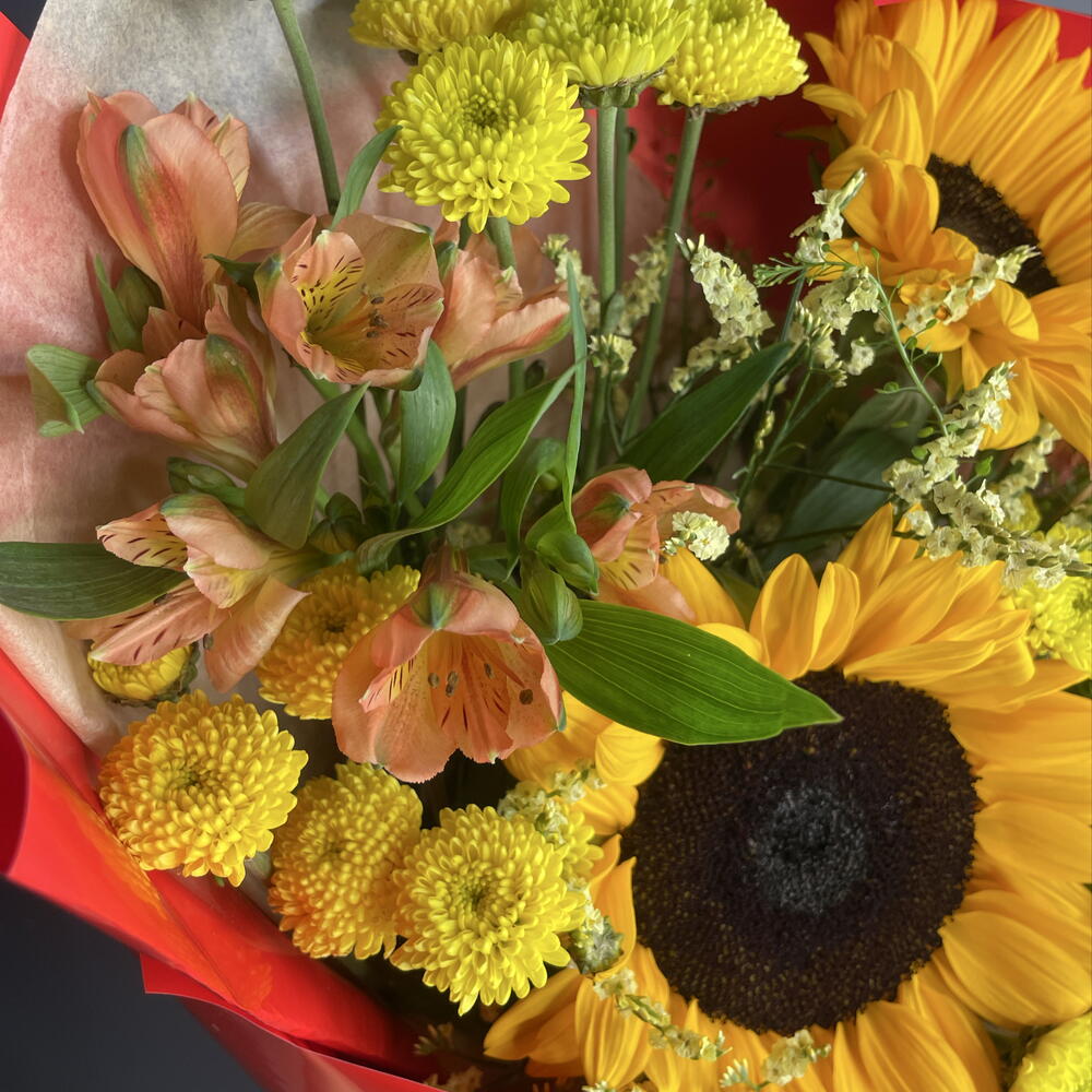 Бабье лето🌻букет с подсолнухами