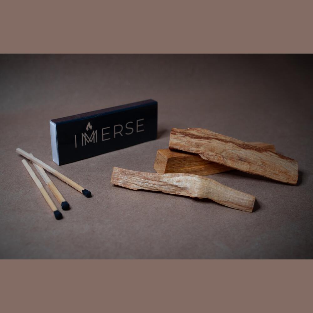 Благовоние Пало Санто (1 шт) Palo Santo + керамическая подставка  (красная) + 1 коробок спичек в подарок