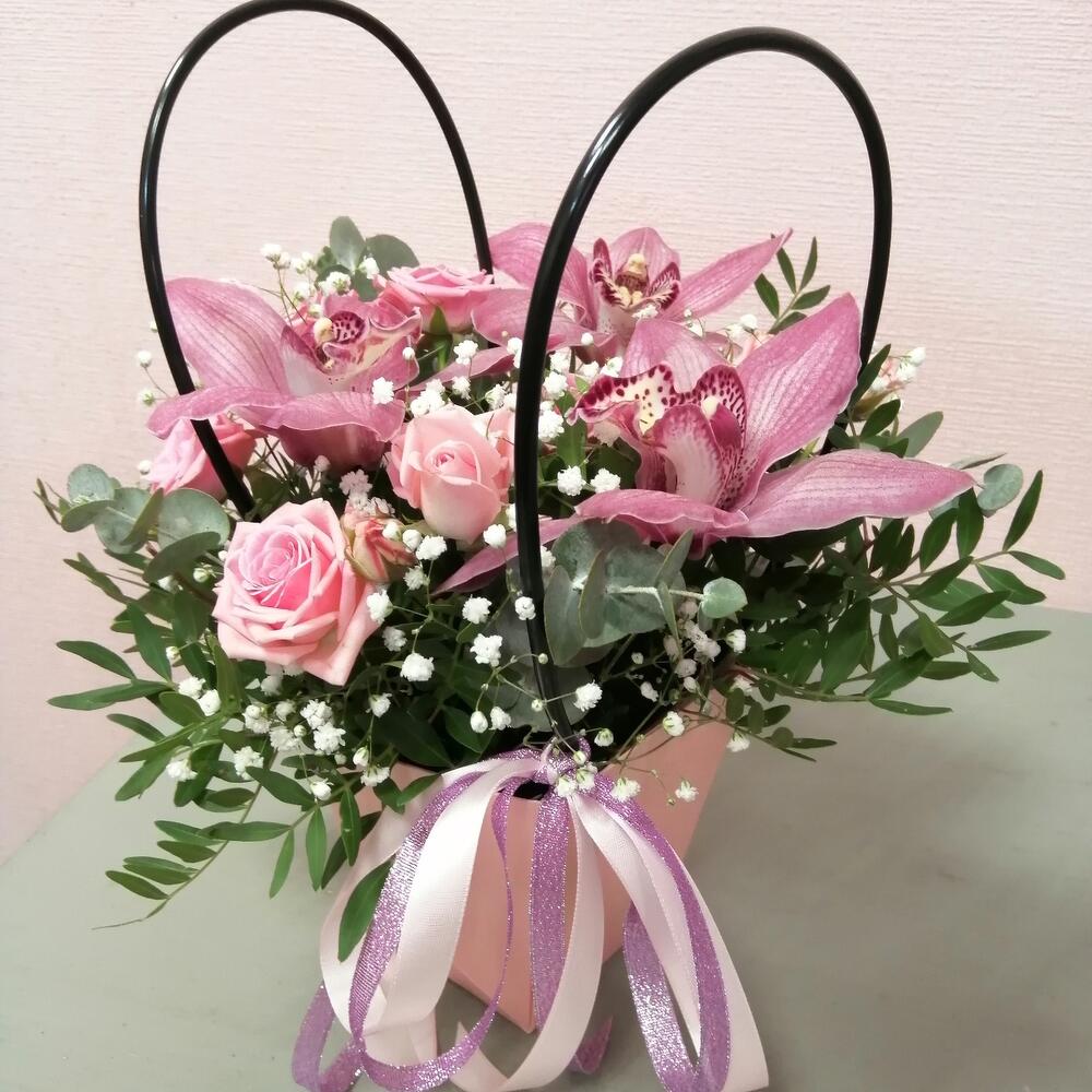 Orchids in a handbag