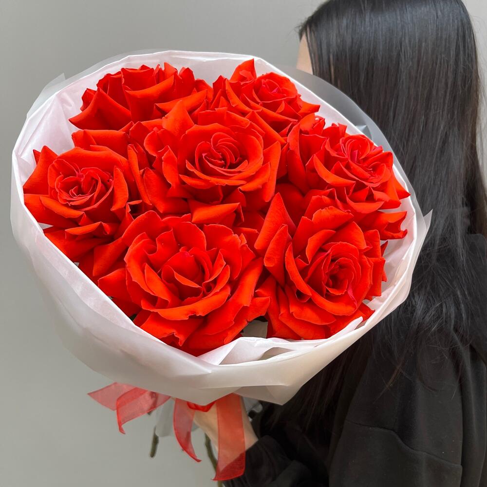 Монобукет🌹из Французской розы 7 шт