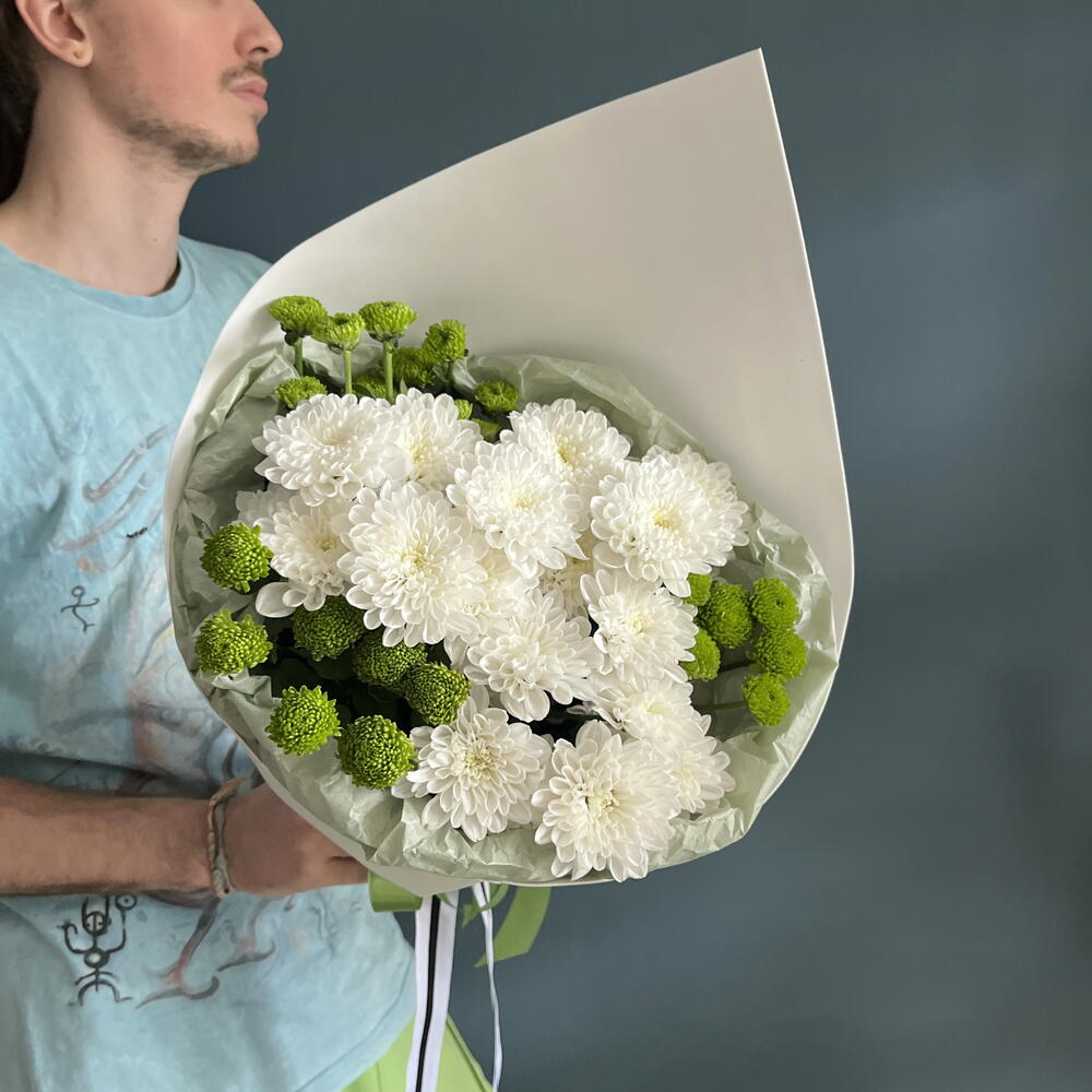 Букет с хризантемами🤍