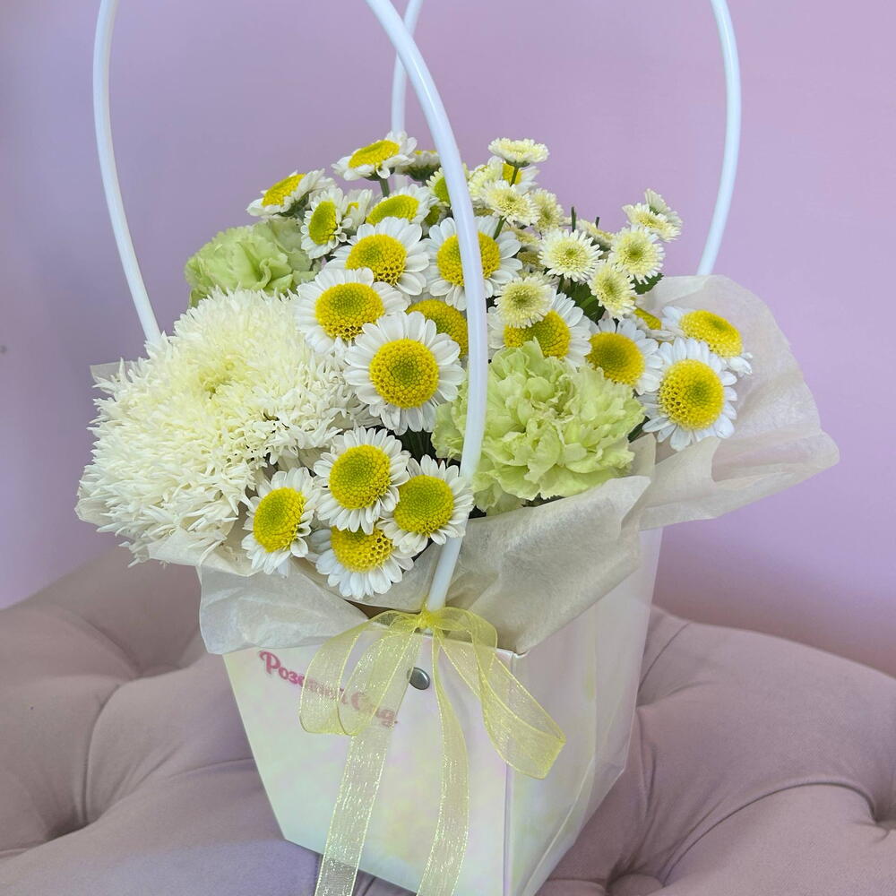 🌼Композиция в сумке с ромашками 🌼