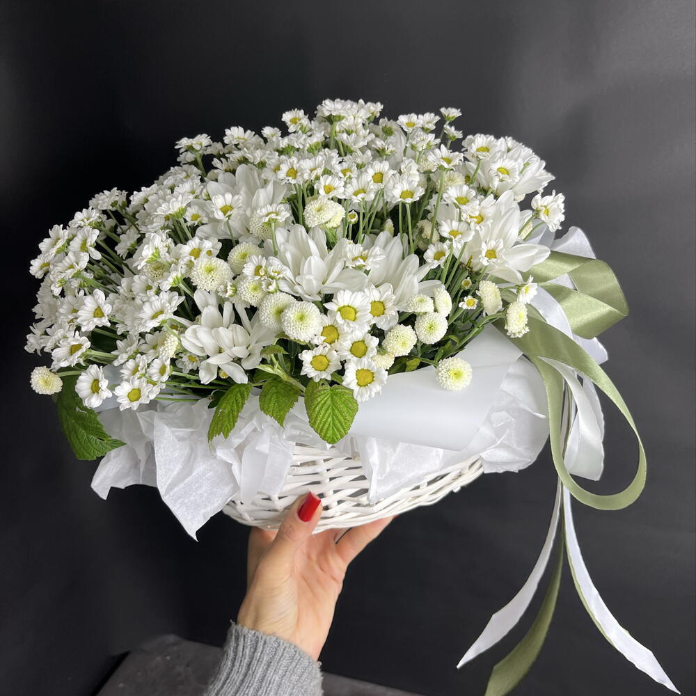 Корзина с ромашками