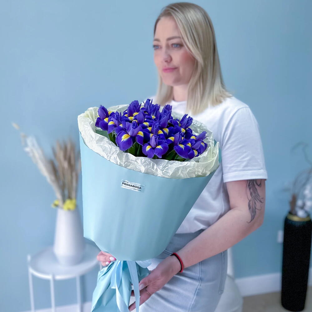 Букет из 19 синих ирисов «Глубина» 💙 39568