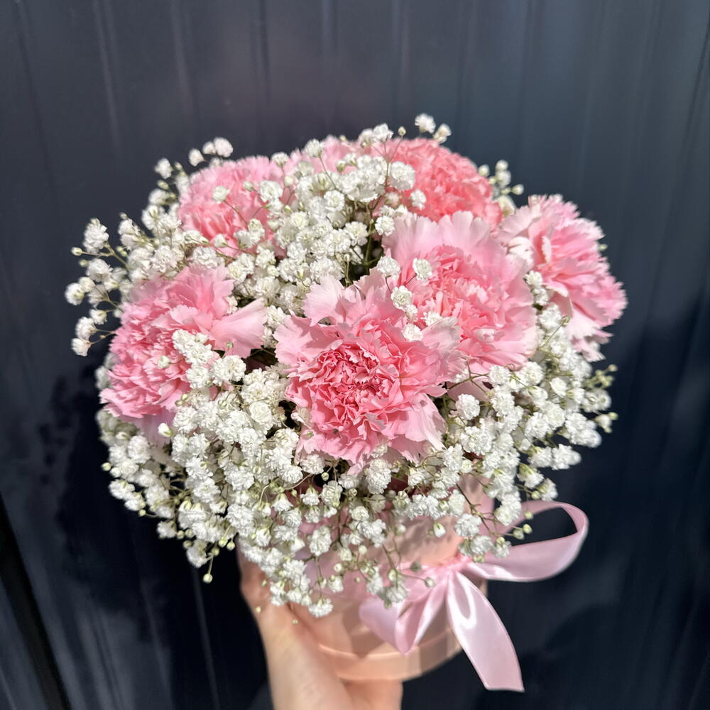 Коробочка 💖 облако гипсофилы и диантусов
