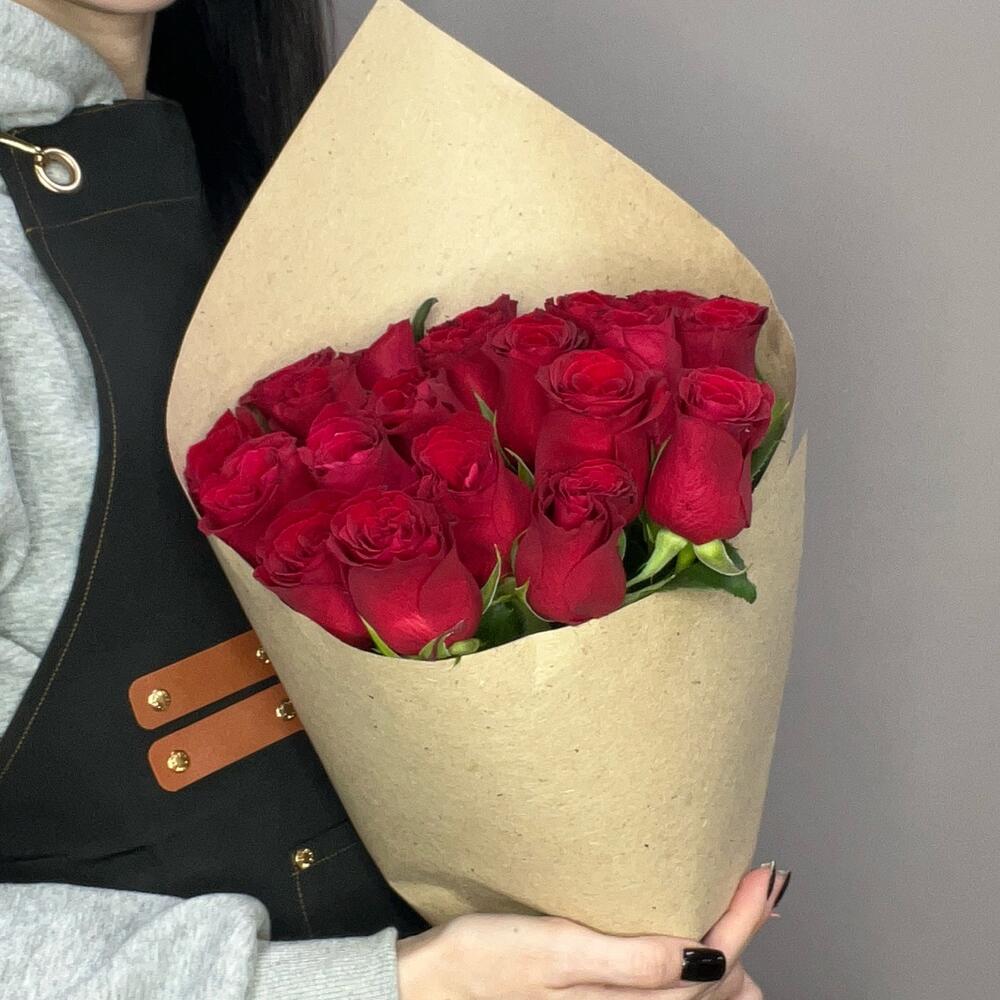Роза бордовая «фридом» 21 шт