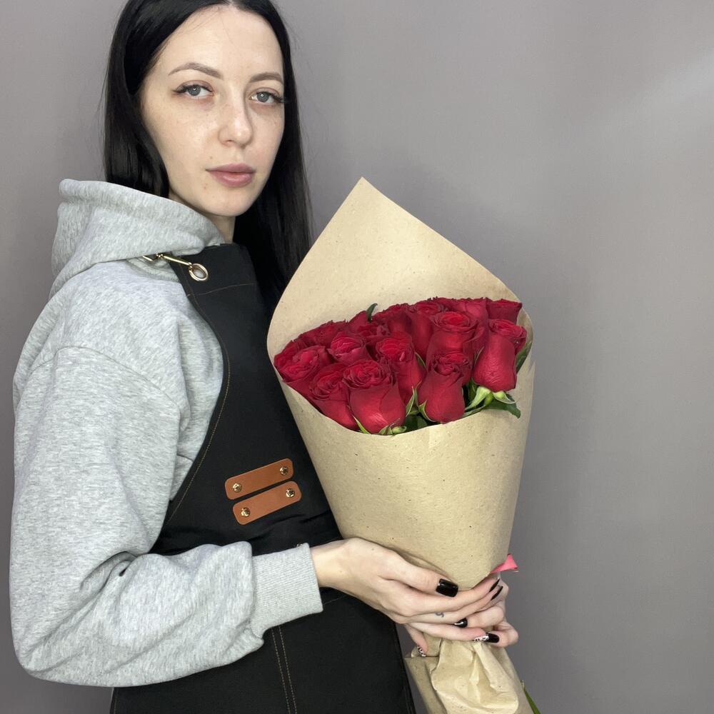 Роза бордовая «фридом» 21 шт