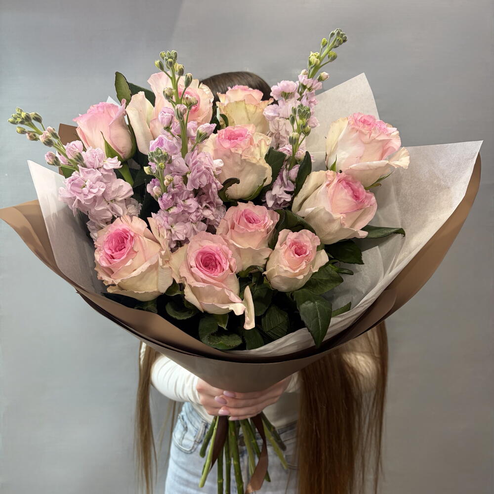 Розы и Маттиола 💕 | Нежный Букет 💐