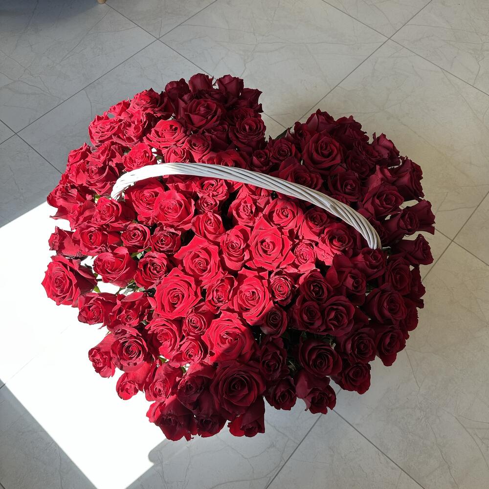 Basket of red roses