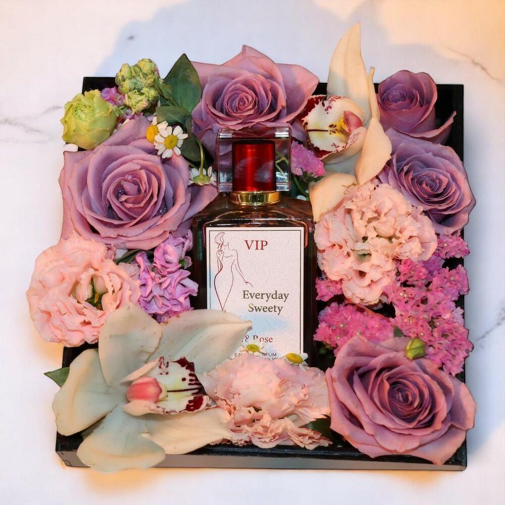 EveryDay Sweety Purple Rose Perfume Gift Box for Her, Flowers