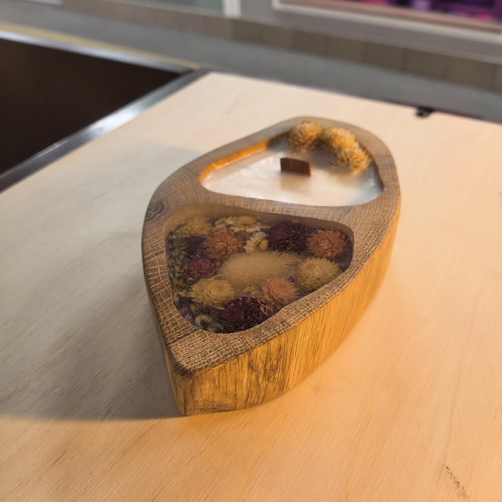 Аром свеча в массиве и сухоцветами