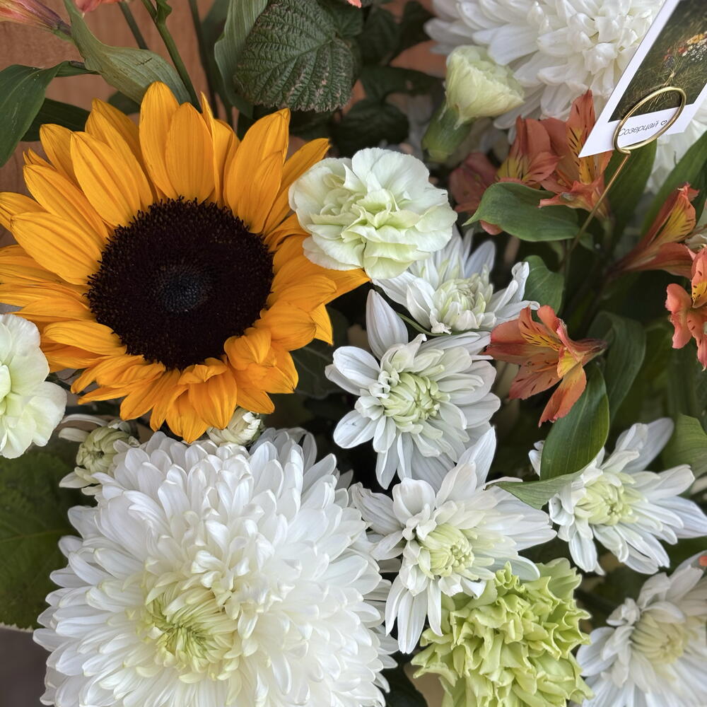 Букет с подсолнухом 🌻