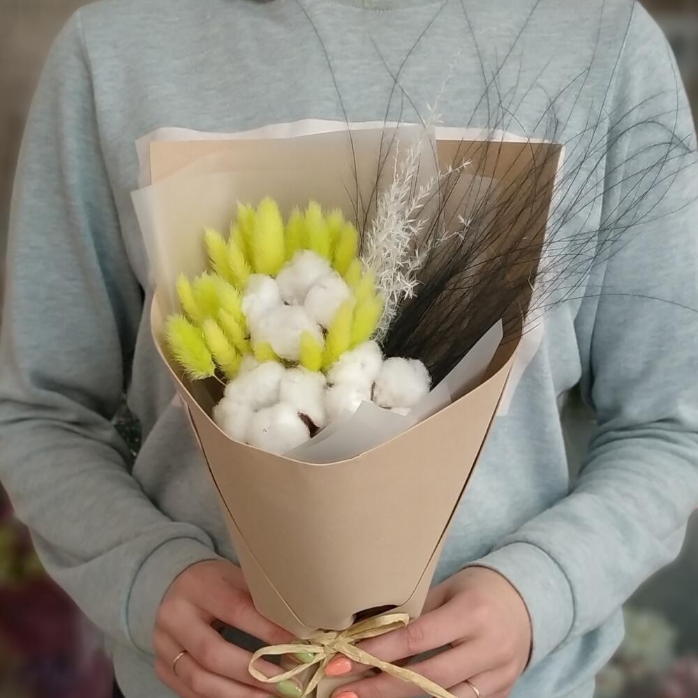 Букет с хлопком