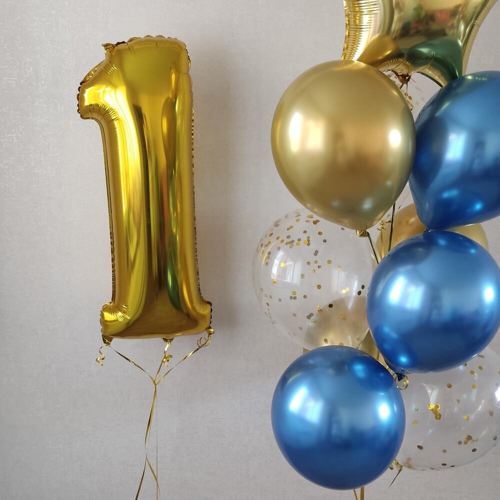 Фонтан из 11 шаров 1 цифра  и 10 шаров
