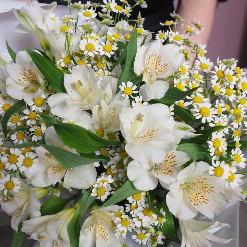 Альстромерия и ромашка