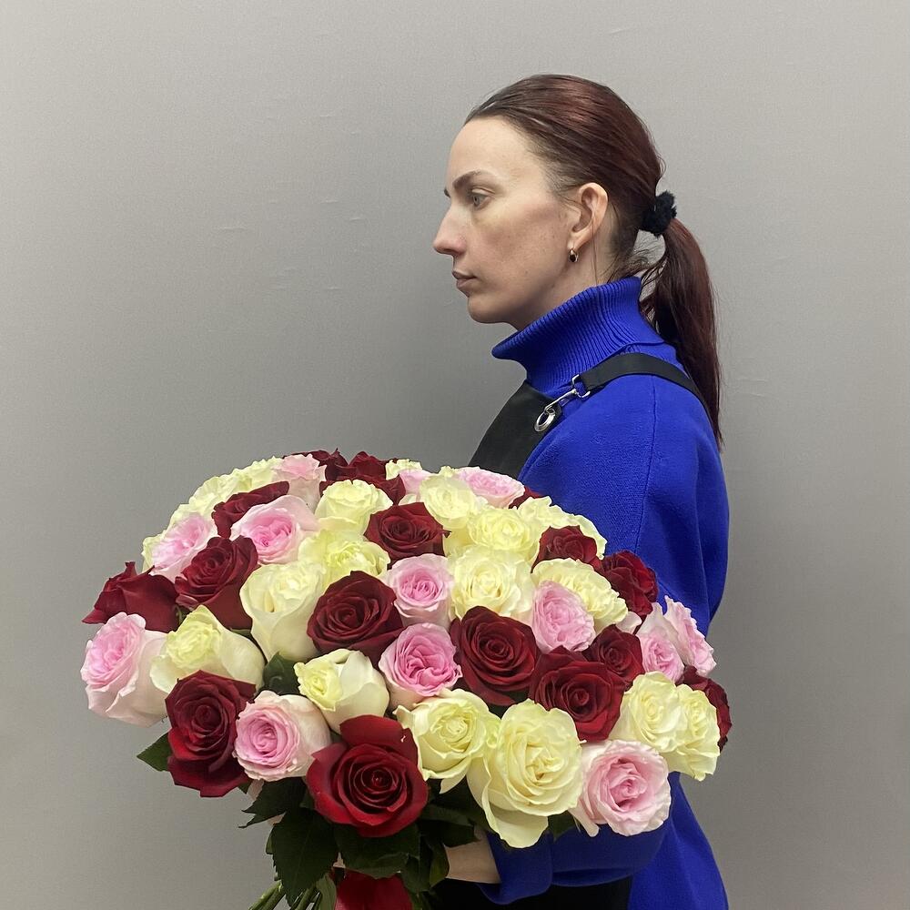 Розы микс 49шт