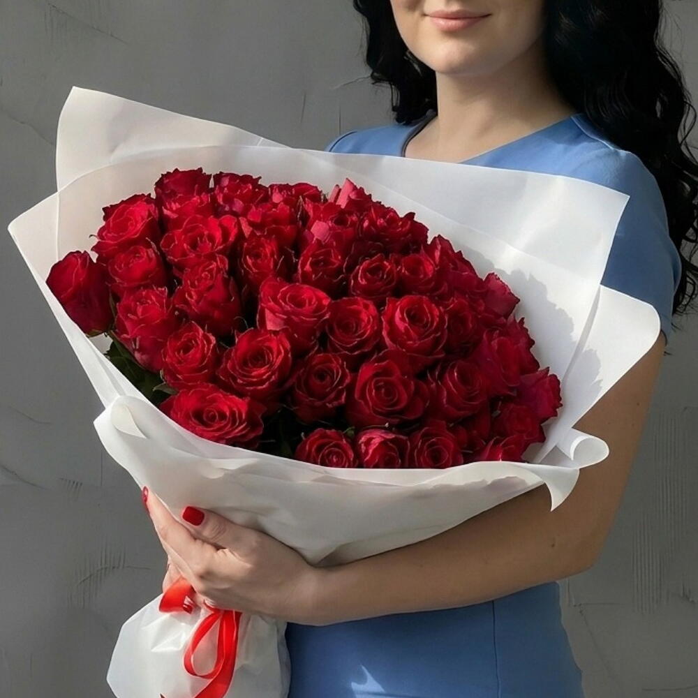 Красные розы Кения 51шт
