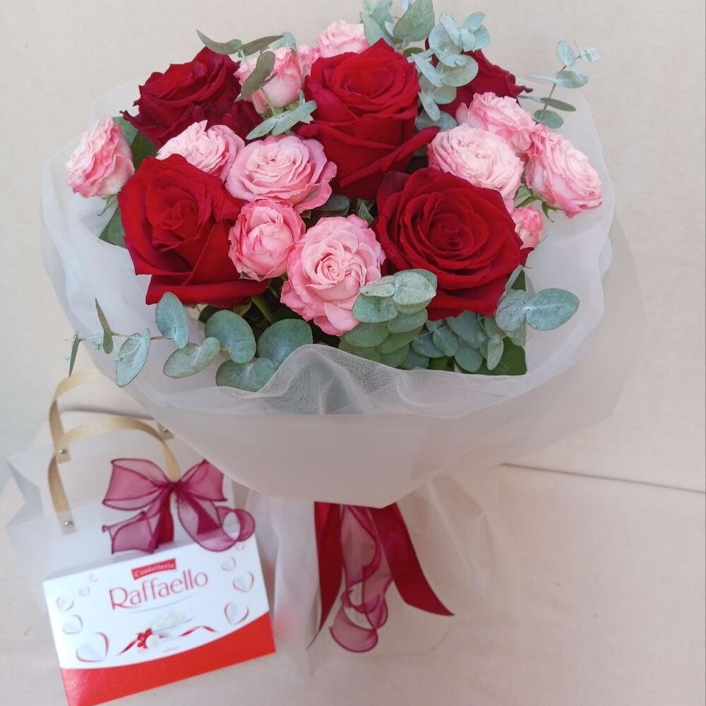 Mix roses + Raffaello