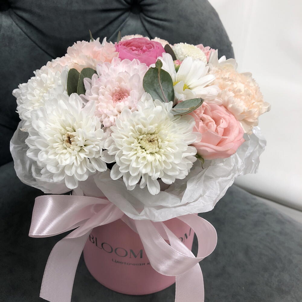 🤍Комплимент цветы в коробочке Bloom Room