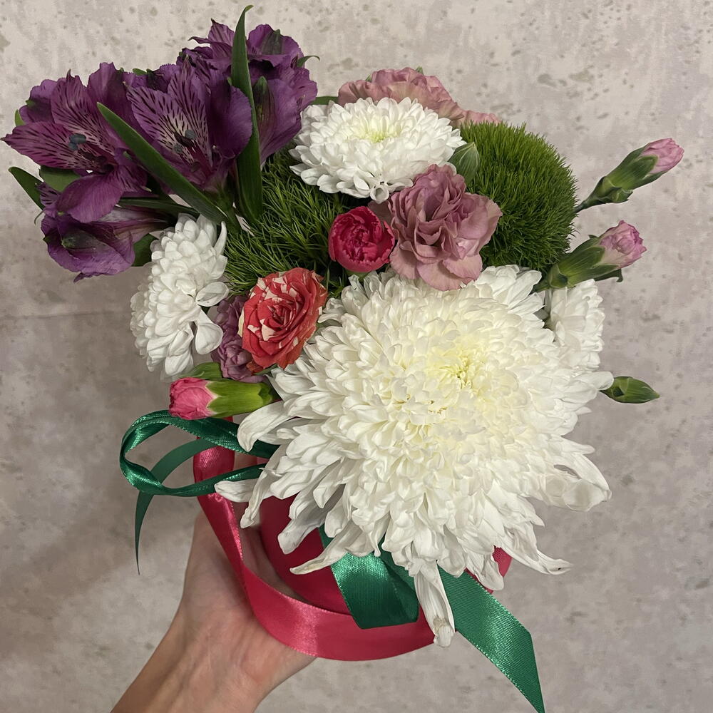 Композиция «Зимняя Роза и изумруд»