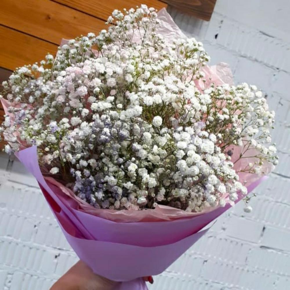 Букет-комплимент из воздушной гипсофилы