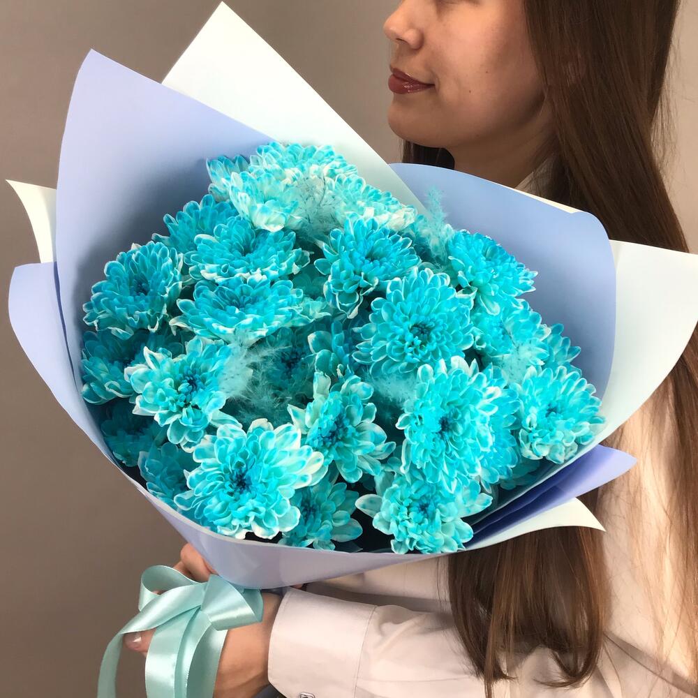 Букет из голубых хризантем💙