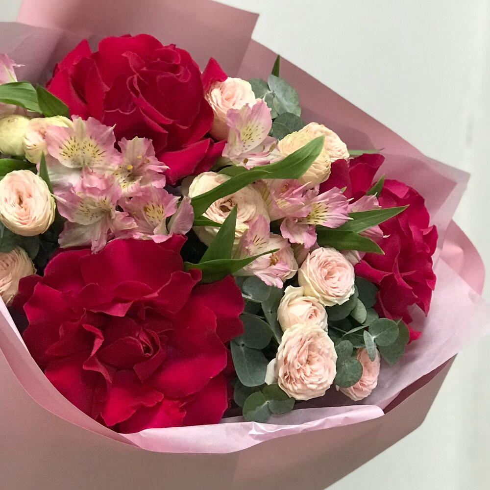 Букет «Дуэт Pink» с французскими розами