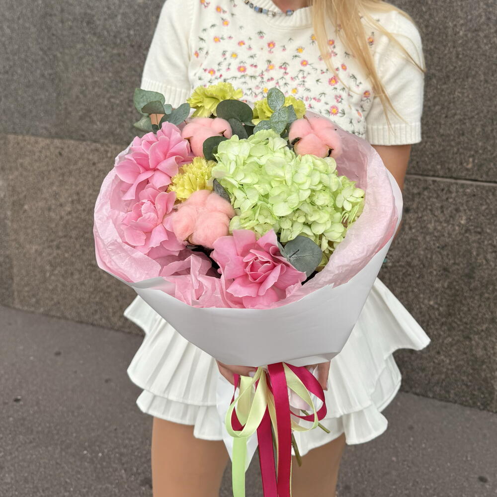 Букет 💕Розовый дофамин 💕🌸французская Роза♥️