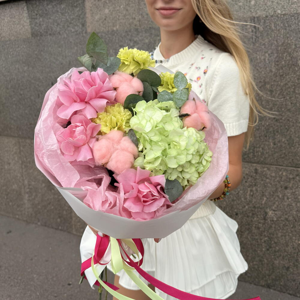 Букет 💕Розовый дофамин 💕🌸французская Роза♥️