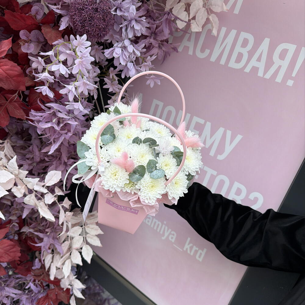 ХРИЗАНТЕМА В СУМОЧКЕ ГОТОВ К ДОСТАВКЕ 4