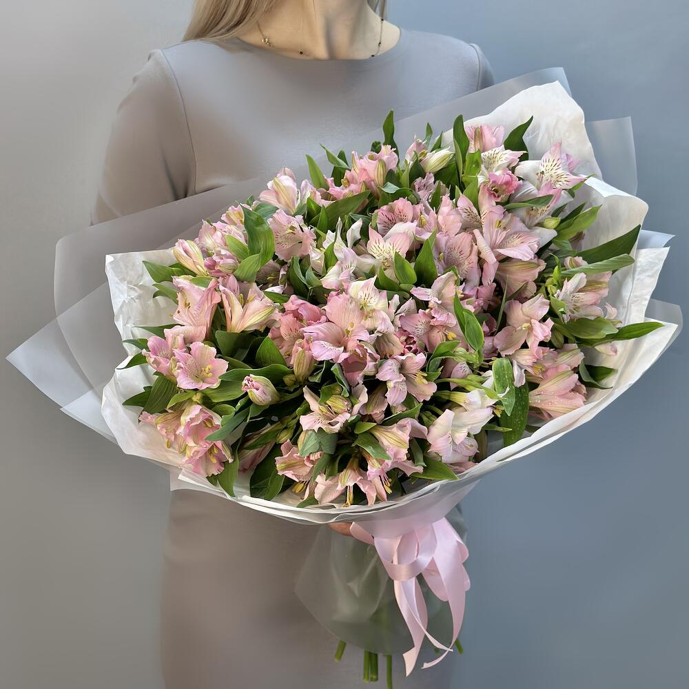 Букет розовых альстромерий (М019, 25шт)