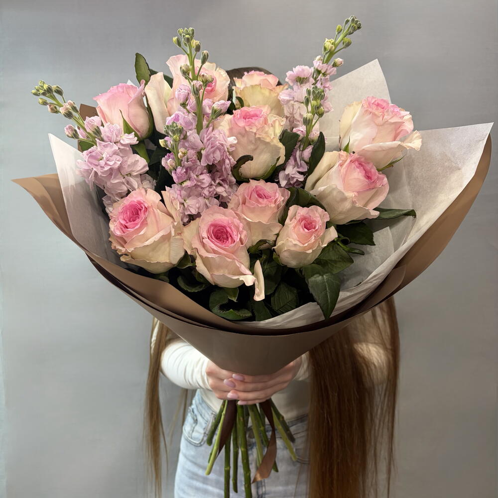 Розы и Маттиола 💕 | Нежный Букет 💐