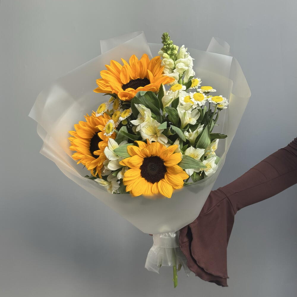 Букет с подсолнухами 🌻